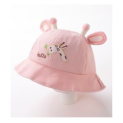 Babyhug Free Size Bucket Hat with Giraffe Details - Pink