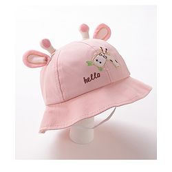 Babyhug Free Size Bucket Hat with Giraffe Details - Pink