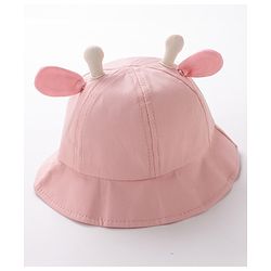 Babyhug Free Size Bucket Hat with Giraffe Details - Pink