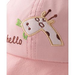 Babyhug Free Size Bucket Hat with Giraffe Details - Pink