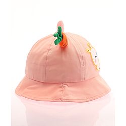 Babyhug Bucket Hat Bunny Design Pink - Diameter 17 cm