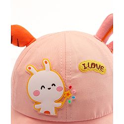 Babyhug Bucket Hat Bunny Design Pink - Diameter 17 cm