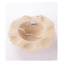 Babyhug Straw Hat with Purse Cat Design - Beige