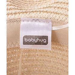 Babyhug Straw Hat with Purse Cat Design - Beige