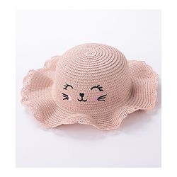 Babyhug Straw Hat Cat Design with Sling Bag - Pink
