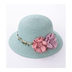 Babyhug Straw Hat Flower Design with Sling Bag - Blue