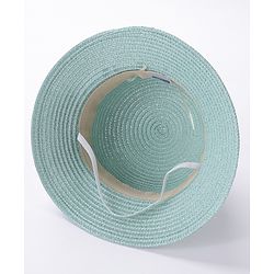 Babyhug Straw Hat Flower Design with Sling Bag - Blue