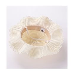 Babyhug Straw Hat Bow Design with Sling Bag - Cream
