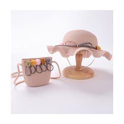 Babyhug Straw Hat with Purse - Pink