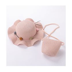 Babyhug Straw Hat with Purse - Pink