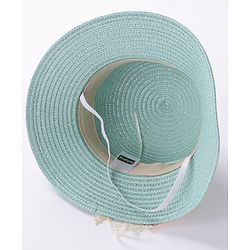 Babyhug Straw Hat Bow Design with Sling Bag - Blue