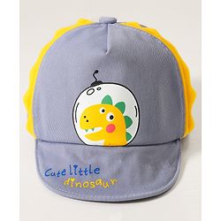 Babyhug Baseball Cap Dinosaur Print Grey - Diameter 15.5 cm