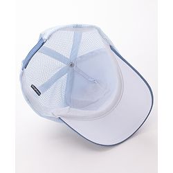 Babyhug Cotton Baseball Cap with Teddy Bear Applique-  Blue