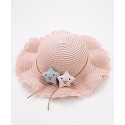 Babyhug Straw Hat Star Design - Pink