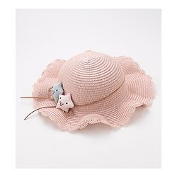 Babyhug Straw Hat Star Design - Pink