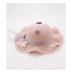 Babyhug Straw Hat Floral Design - Pink