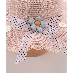 Babyhug Straw Hat Floral Design - Pink