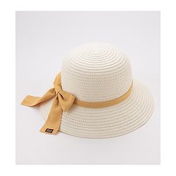 Babyhug Straw Hat Bow Design - White