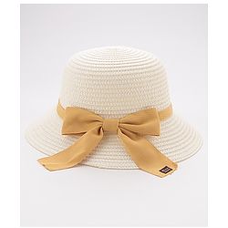 Babyhug Straw Hat Bow Design - White