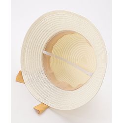 Babyhug Straw Hat Bow Design - White