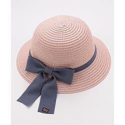 Babyhug Straw Hat Bow Design - Pink