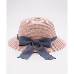 Babyhug Straw Hat Bow Design - Pink