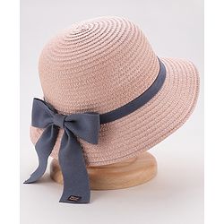 Babyhug Straw Hat Bow Design - Pink