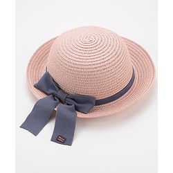 Babyhug Straw Hat Bow Design - Pink