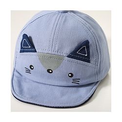 Babyhug Free Size Baseball Cap with Fox Detailing -  Blue