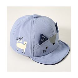 Babyhug Free Size Baseball Cap with Fox Detailing -  Blue