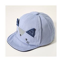 Babyhug Free Size Baseball Cap with Fox Detailing -  Blue
