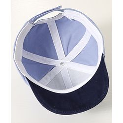 Babyhug Free Size Baseball Cap with Fox Detailing -  Blue
