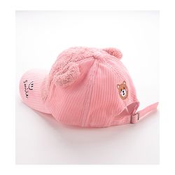 Babyhug Free Size Bucket Cap with Teddy Detailing -  Pink