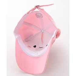 Babyhug Free Size Bucket Cap with Teddy Detailing -  Pink