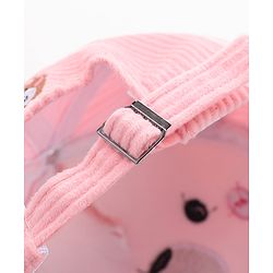 Babyhug Free Size Bucket Cap with Teddy Detailing -  Pink