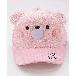 Babyhug Baseball Cap Bear Design Pink - Diameter 16 cm