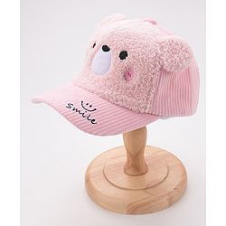 Babyhug Baseball Cap Bear Design Pink - Diameter 16 cm