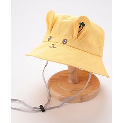 Babyhug Bucket Hat Bunny Design - Yellow