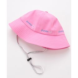 Babyhug Bucket Hat Smiley Design - Pink