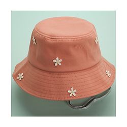 Babyhug Bucket Hat Floral Design Peach - Diameter 18.5 cm