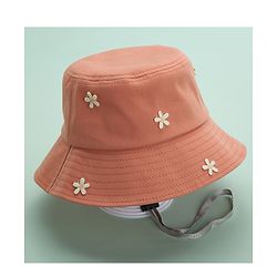 Babyhug Bucket Hat Floral Design Peach - Diameter 18.5 cm