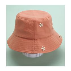 Babyhug Bucket Hat Floral Design Peach - Diameter 18.5 cm