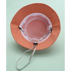 Babyhug Bucket Hat Floral Design Peach - Diameter 18.5 cm