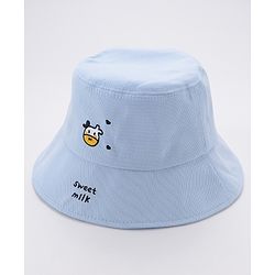 Babyhug Bucket Hat Cow Print Blue - Diameter 18 cm