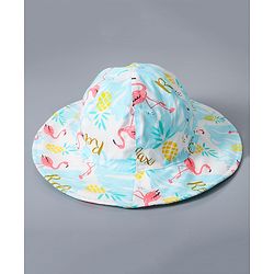 Babyhug Cotton Bucket Hat Floral Print - Blue
