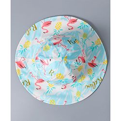 Babyhug Cotton Bucket Hat Floral Print - Blue