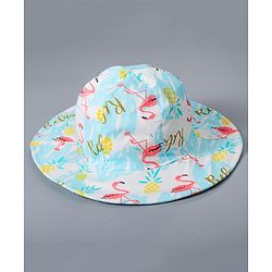 Babyhug Cotton Bucket Hat Floral Print - Blue