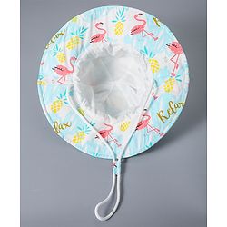 Babyhug Cotton Bucket Hat Floral Print - Blue
