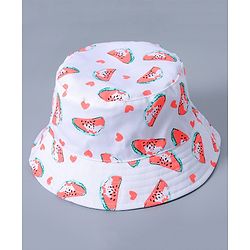 Babyhug Bucket Hat Watermelon Print - White