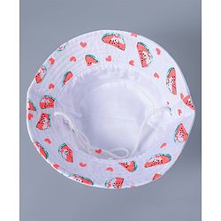 Babyhug Bucket Hat Watermelon Print - White